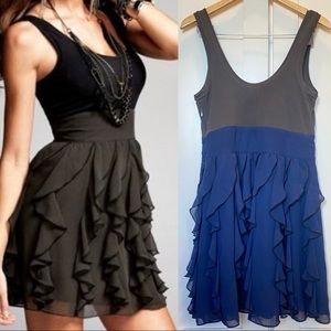 Express Chiffon Vertical Ruffle Dress